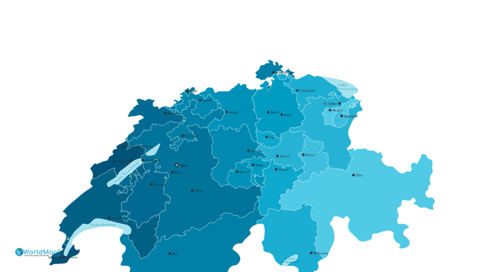 Switzerland Regions Map